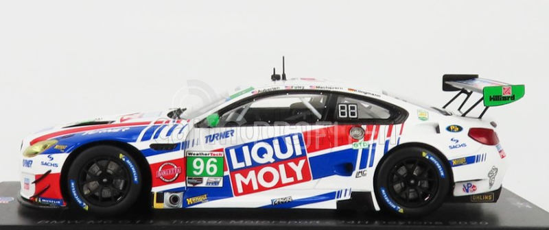 Spark-model BMW 6-series M6 Gt3 Team Turner Motorsport Liqui Moly N 96 24h Daytona 2020 J.klingmann - D.machavern - B.auberlen - R.foley 1:43 Bílá Červená Modrá