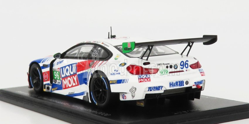 Spark-model BMW 6-series M6 Gt3 Team Turner Motorsport Liqui Moly N 96 24h Daytona 2020 J.klingmann - D.machavern - B.auberlen - R.foley 1:43 Bílá Červená Modrá