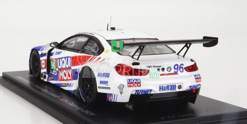 Spark-model BMW 6-series M6 Gt3 Team Turner Motorsport N 96 12h Sebring 2021 B.auberlen - R.foley - A.read 1:43 Bílá
