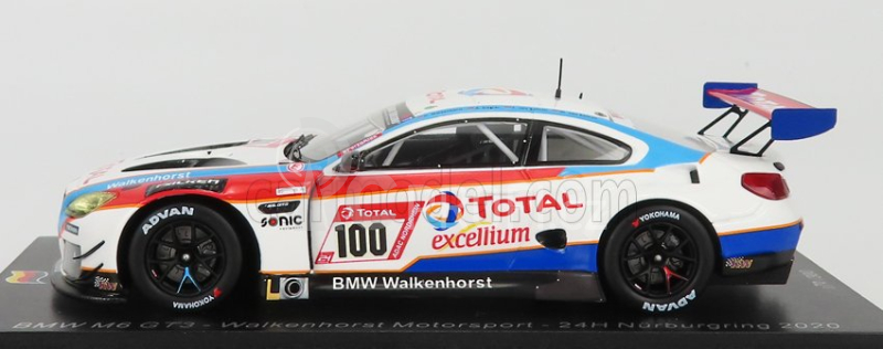 Spark-model BMW 6-series M6 Gt3 Team Walkenhorst Motorsport N 100 24h Nurburgring 2020 H.walkenhorst - A.ziegler - F.von Bohlen - M.von Bohlen 1:43 Bílá Červená Modrá