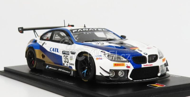 Spark-model BMW 6-series M6 Gt3 Team Walkenhorst Motorsport N 35 24h Nurburgring 2021 T.glock - M.tomczyk - T.neubauer 1:43 Bílé Modré Zlato