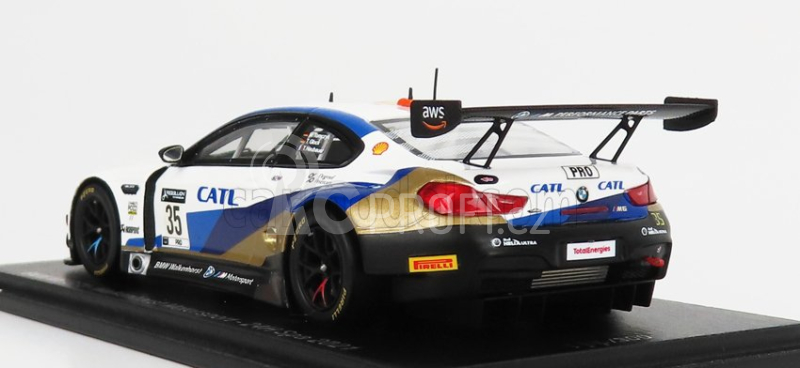 Spark-model BMW 6-series M6 Gt3 Team Walkenhorst Motorsport N 35 24h Nurburgring 2021 T.glock - M.tomczyk - T.neubauer 1:43 Bílé Modré Zlato