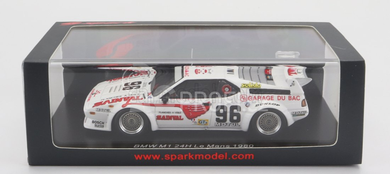 Spark-model BMW M1 M88 3.5l S6 Team Garage Du Bac N 96 24h Le Mans 1980 F.alliot - J.guerin 1:43 Bílá Červená