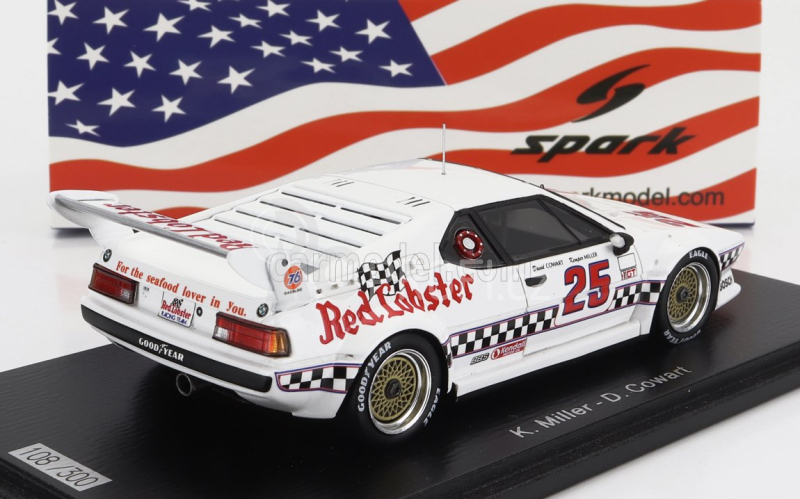 Spark-model BMW M1 N 25 Champion Gto Imsa 1981 K.miller - D.cowart 1:43 Bílá Červená