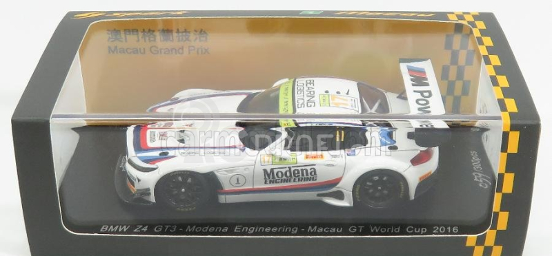 Spark-model BMW Z4 Gt3 Team Modena Engineering N 17 Fia World Cup Macau 2016 Ricky Capo 1:43 Bílá