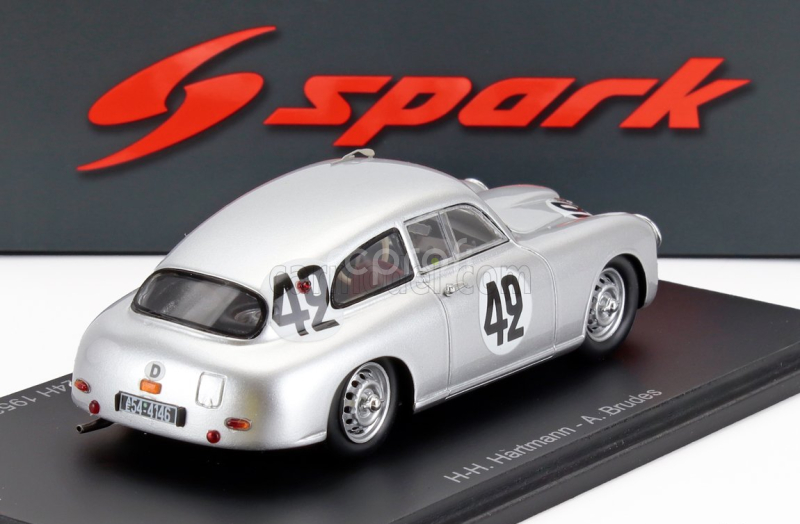 Spark-model Borgward Hansa 1500s N 42 24h Le Mans 1953 Hans Hugo Hartmann - Adolf Brudes 1:43 Silver