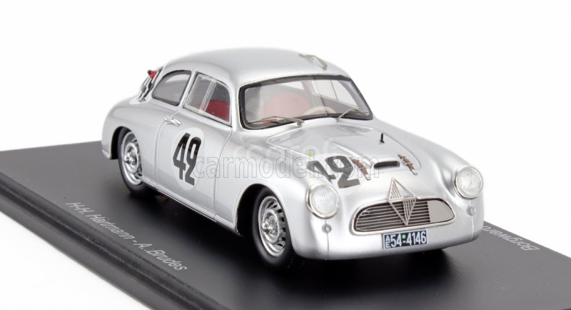 Spark-model Borgward Hansa 1500s N 42 24h Le Mans 1953 Hans Hugo Hartmann - Adolf Brudes 1:43 Silver