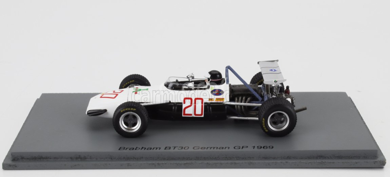 Spark-model Brabham F1  Bt30 N 20 Germany Gp 1969 Kurt Ahrens 1:43 Bílá Černá