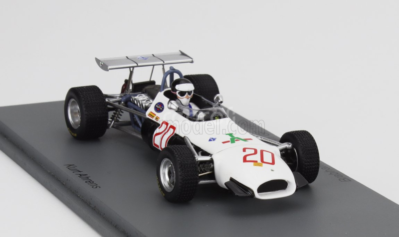 Spark-model Brabham F1  Bt30 N 20 Germany Gp 1969 Kurt Ahrens 1:43 Bílá Černá