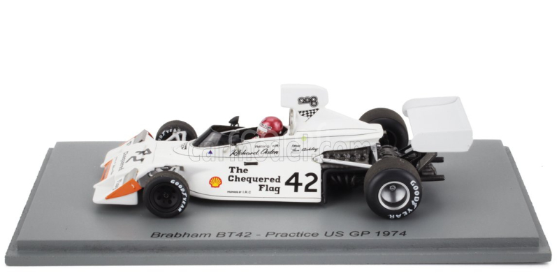 Spark-model Brabham F1  Bt42 N 42 Essais Usa Gp 1974 Ian Ashley 1:43 Bílá