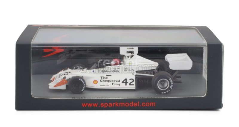 Spark-model Brabham F1  Bt42 N 42 Essais Usa Gp 1974 Ian Ashley 1:43 Bílá