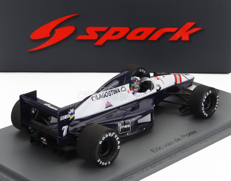 Spark-model Brabham F1  Bt60b N 7 South African Gp 1992 Eric Van De Poele 1:43 Modrá Bílá