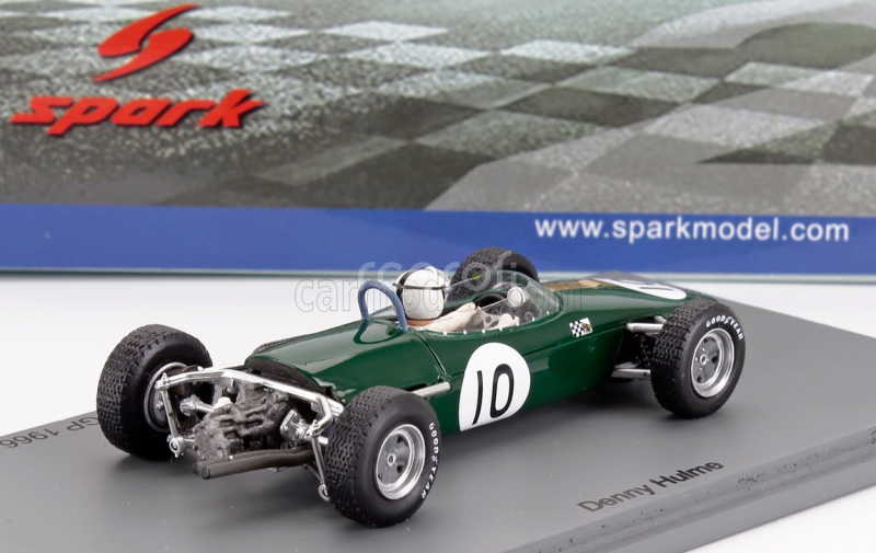 Spark-model Brabham F2  Bt18 Honda N 10 Winner Rouen France Gp 1966 Denny Hulme 1:43 Zelená