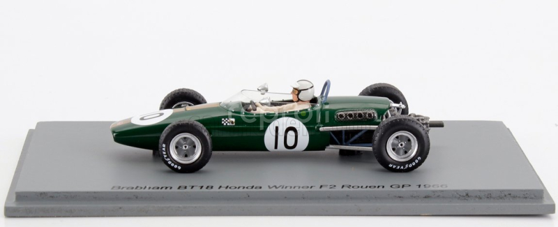 Spark-model Brabham F2  Bt18 Honda N 10 Winner Rouen France Gp 1966 Denny Hulme 1:43 Zelená