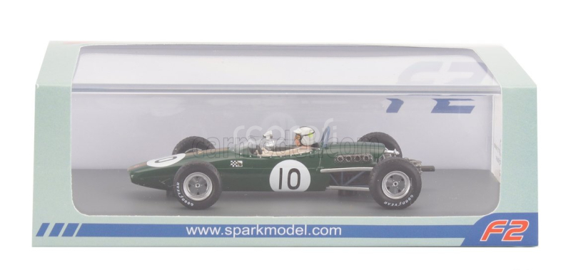 Spark-model Brabham F2  Bt18 Honda N 10 Winner Rouen France Gp 1966 Denny Hulme 1:43 Zelená