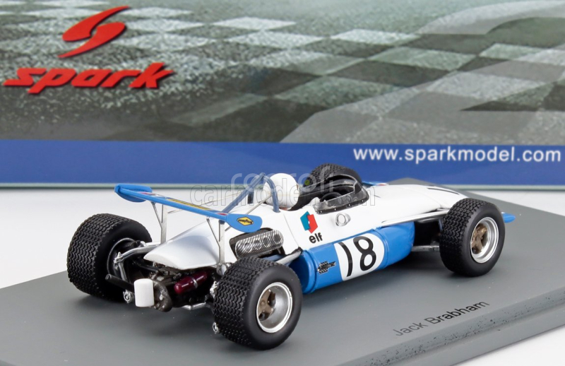 Spark-model Brabham F2  Bt30 N 18 Pau France Gp 1970 Jack Brabham 1:43 Světle Modrá Bílá