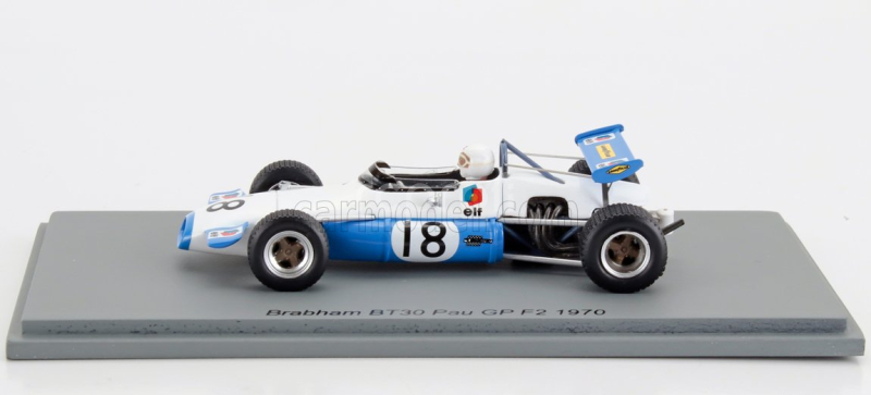 Spark-model Brabham F2  Bt30 N 18 Pau France Gp 1970 Jack Brabham 1:43 Světle Modrá Bílá