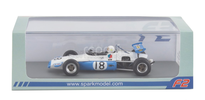 Spark-model Brabham F2  Bt30 N 18 Pau France Gp 1970 Jack Brabham 1:43 Světle Modrá Bílá
