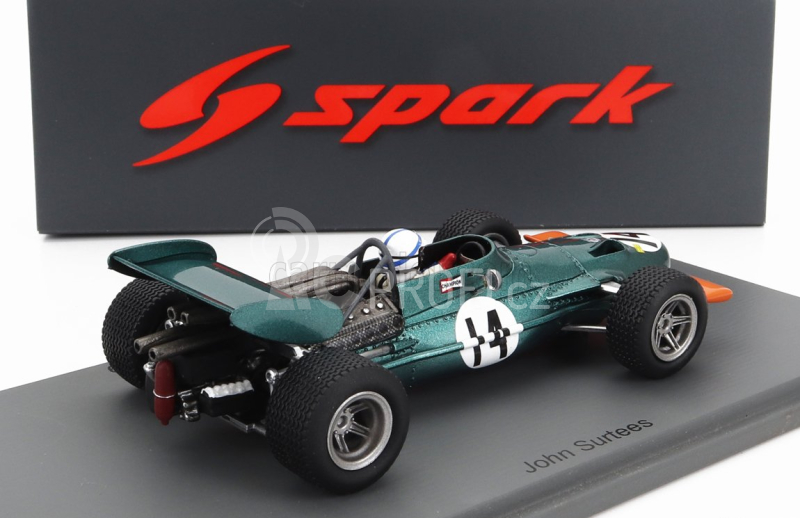 Spark-model BRM F1  139 N 14 Practice German Gp 1969 J.surtees 1:43 Zelená Oranžová