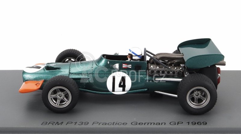 Spark-model BRM F1  139 N 14 Practice German Gp 1969 J.surtees 1:43 Zelená Oranžová