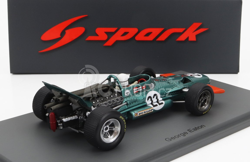 Spark-model BRM F1  P138 N 22 Usa Gp 1969 George Eaton 1:43 Zelená Žlutá