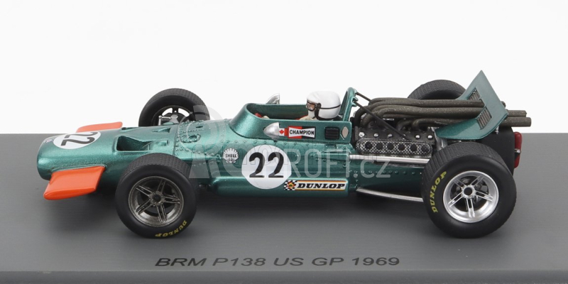 Spark-model BRM F1  P138 N 22 Usa Gp 1969 George Eaton 1:43 Zelená Žlutá