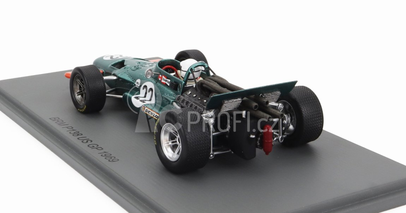 Spark-model BRM F1  P138 N 22 Usa Gp 1969 George Eaton 1:43 Zelená Žlutá