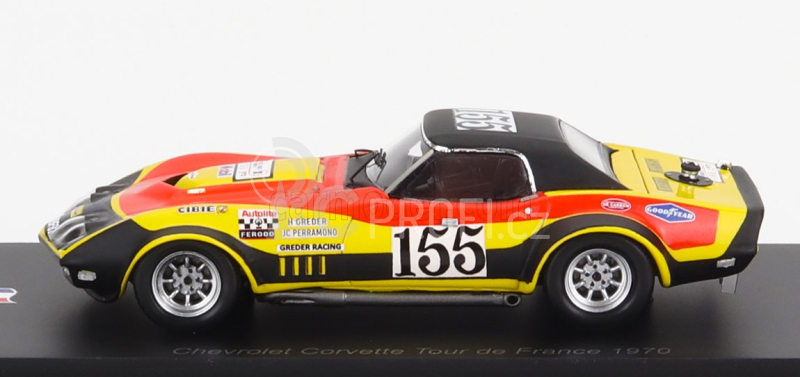 Spark-model Chevrolet Corvette C3 N 155 Tour De France 1970 H.greder - J.c.perramond 1:43 Červená Žlutá Černá