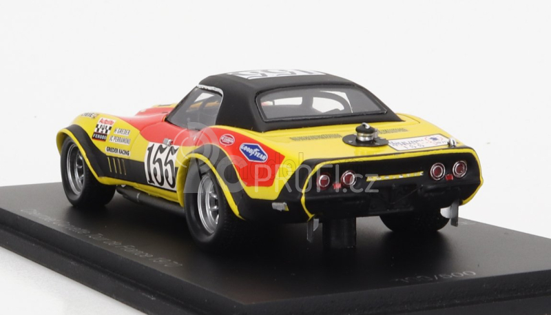 Spark-model Chevrolet Corvette C3 N 155 Tour De France 1970 H.greder - J.c.perramond 1:43 Červená Žlutá Černá