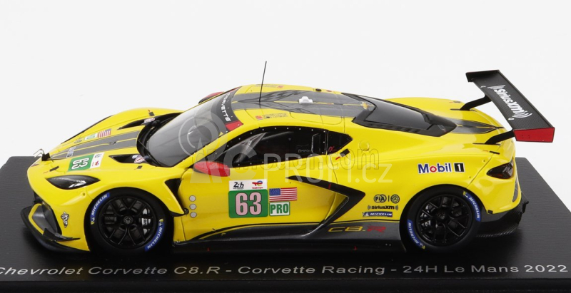 Spark-model Chevrolet Corvette C8.r 5.5l V8 Team Corvette Racing N 63 24h Le Mans 2022 A.garcia - J.taylor - N.catsburg 1:43 Žlutá