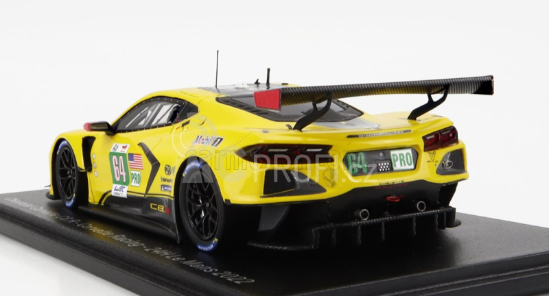 Spark-model Chevrolet Corvette C8.r 5.5l V8 Team Corvette Racing N 64 24h Le Mans 2022 T.milner - N.tandy - A.sims 1:43 Žlutá