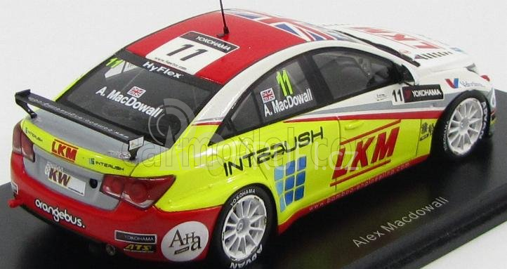 Spark-model Chevrolet Cruze 1.6t N 11 Macau Wtcc 2012 A.macdowall 1:43 Bílá Žlutá Červená