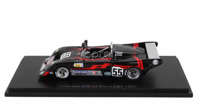 Spark-model Chevron B36 1750cc S4 Team Chevron Racing Car N 55 24h Le Mans 1982 Martin Birrane - John Sheldon - Neil Crang 1:43 Černá Červená