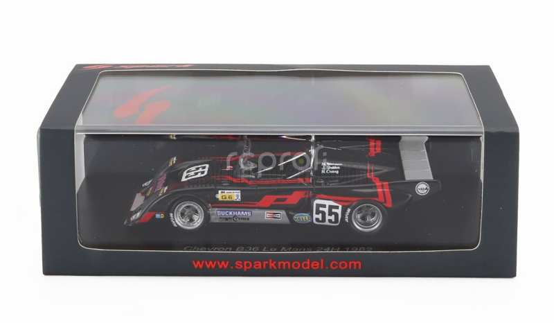 Spark-model Chevron B36 1750cc S4 Team Chevron Racing Car N 55 24h Le Mans 1982 Martin Birrane - John Sheldon - Neil Crang 1:43 Černá Červená
