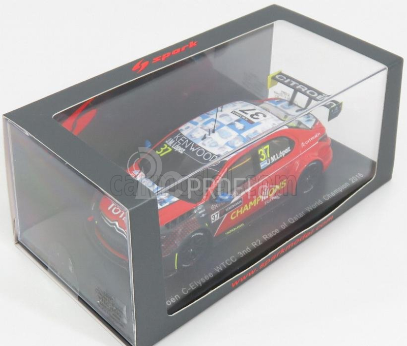 Spark-model Citroen C-elysee Wtcc N 37 3rd R2 Race Of Qatar 2016 Jose Maria Lopez 1:43 Red