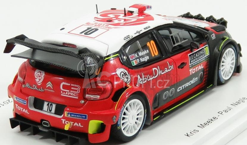 Spark-model Citroen C3 Wrc Team Citroen Total Abu Dhabi Wrt N 10 Rally Montecarlo 2018 K.meeke - P.nagle 1:43 Červená Bílá
