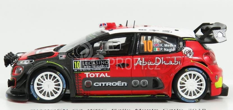 Spark-model Citroen C3 Wrc Team Citroen Total Abu Dhabi Wrt N 10 Rally Montecarlo 2018 K.meeke - P.nagle 1:43 Červená Bílá