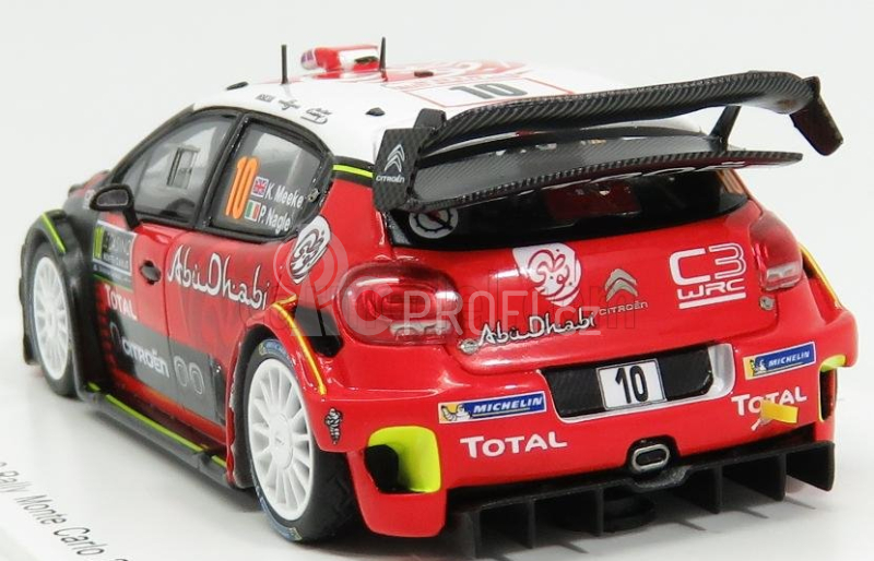 Spark-model Citroen C3 Wrc Team Citroen Total Abu Dhabi Wrt N 10 Rally Montecarlo 2018 K.meeke - P.nagle 1:43 Červená Bílá