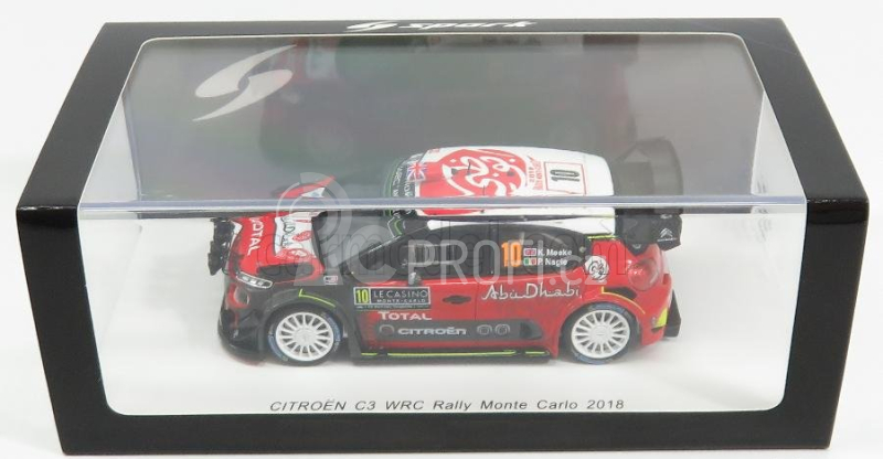 Spark-model Citroen C3 Wrc Team Citroen Total Abu Dhabi Wrt N 10 Rally Montecarlo 2018 K.meeke - P.nagle 1:43 Červená Bílá