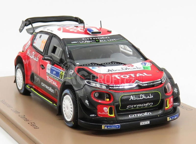 Spark-model Citroen C3 Wrc Team Citroen Total Abu Dhabi Wrt N 11 Rally Mexico 2018 S.loeb - D.elena 1:43 Červená Černá Bílá