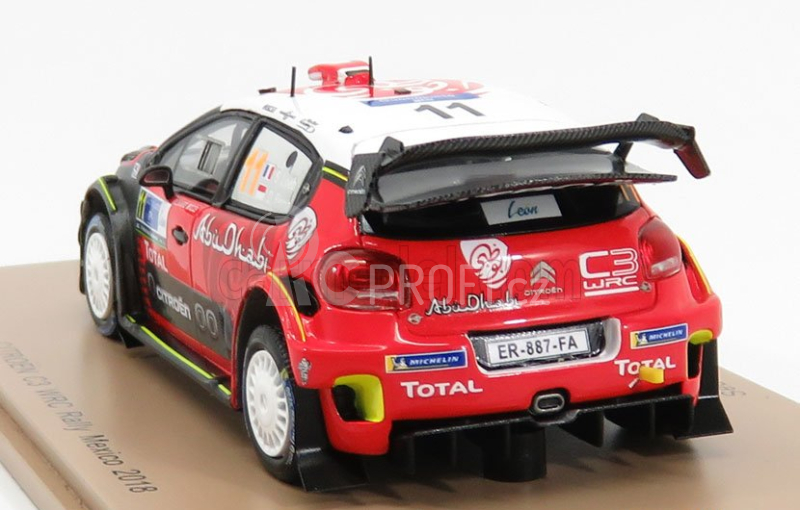 Spark-model Citroen C3 Wrc Team Citroen Total Abu Dhabi Wrt N 11 Rally Mexico 2018 S.loeb - D.elena 1:43 Červená Černá Bílá