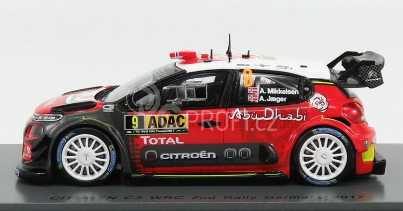 Spark-model Citroen C3 Wrc Team Citroen Total Abu Dhabi Wrt N 9 Rally Germany 2017 A.mikkelsen - A.jager 1:43 Červená Černá Bílá