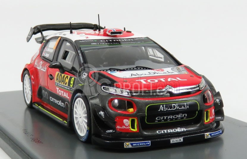 Spark-model Citroen C3 Wrc Team Citroen Total Abu Dhabi Wrt N 9 Rally Germany 2017 A.mikkelsen - A.jager 1:43 Červená Černá Bílá