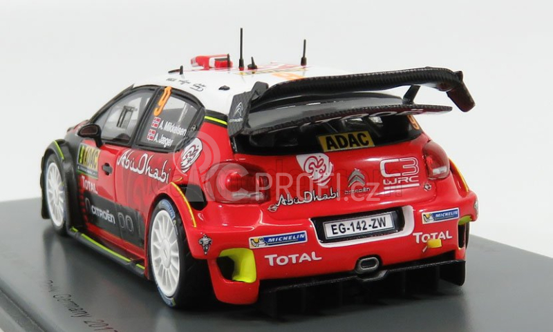 Spark-model Citroen C3 Wrc Team Citroen Total Abu Dhabi Wrt N 9 Rally Germany 2017 A.mikkelsen - A.jager 1:43 Červená Černá Bílá