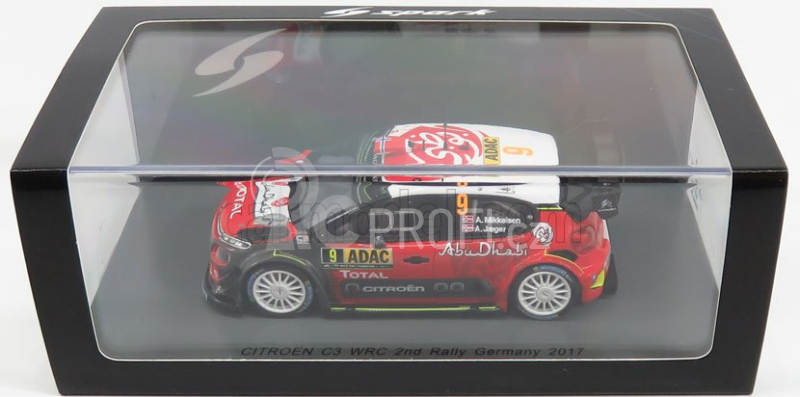 Spark-model Citroen C3 Wrc Team Citroen Total Abu Dhabi Wrt N 9 Rally Germany 2017 A.mikkelsen - A.jager 1:43 Červená Černá Bílá