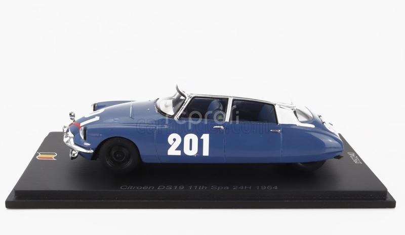 Spark-model Citroen Ds19 N 201 24h Spa 1964 Guy Verrier - Alain Bertaut 1:43 Modrá Bílá