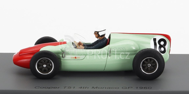 Spark-model Cooper F1  T51 N 18 4th Monaco Gp 1960 T.brooks 1:43 Zelená Červená