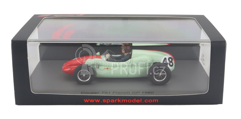 Spark-model Cooper F1  T51 N 48 France Gp 1960 B.halford 1:43 Červené Světlo Zelené