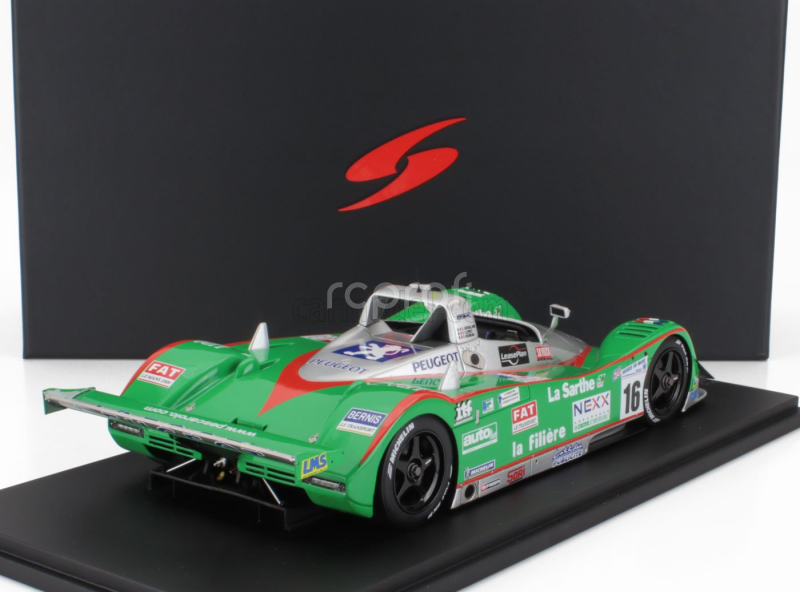 Spark-model Courage C52 Peugeot A32 3.2l Turbo V6 Team Pescarolo Sport N 16 4th 24h Le Mans 2000 S.bourdais - O.grouillard - E.clerico 1:18 Zelené Stříbro