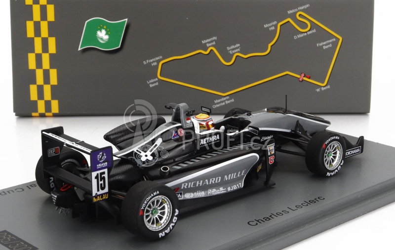 Spark-model Dallara F3  Team Van Amersfoort Racing N 15 2nd Macau Gp International Cup 2015 Charles Leclerc 1:43 Black